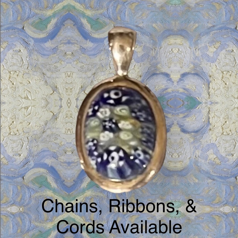 Sterling Silver VINTAGE Glass Pendant